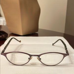 Jean LaPont Paris Elegant Purple Metallic Frame Eyeglasses